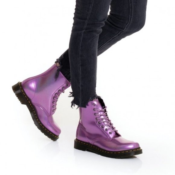 Dr. Martens Shoes - Dr. Martens Pascal 1460 Purple pink metallic boots